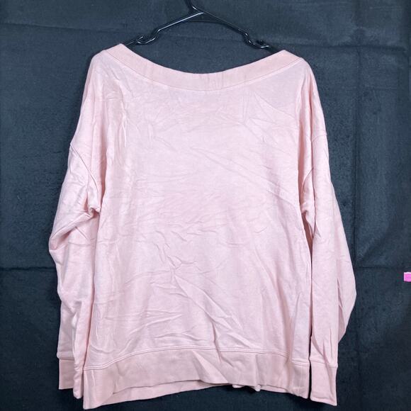 Fabletics Womens Sweater Pink Boat Neck Oversized Cotton Blend Small - Picture 10 of 12